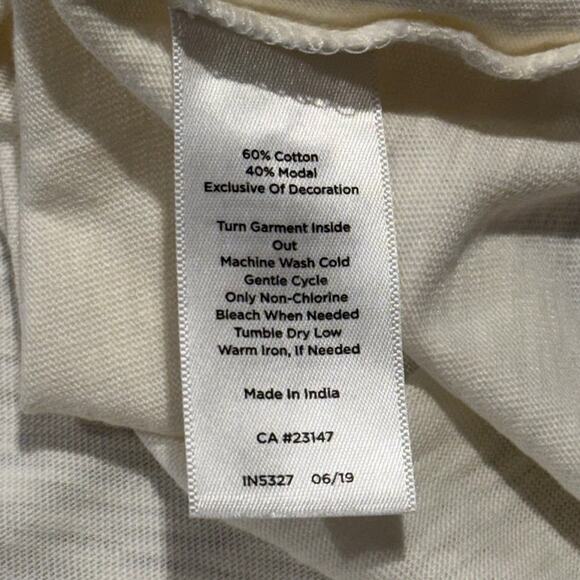 Talbots Top 3/4 Sleeve Cottage Coquette minimalist Coastal Grandma Ivory Size XS - Picture 5 of 7